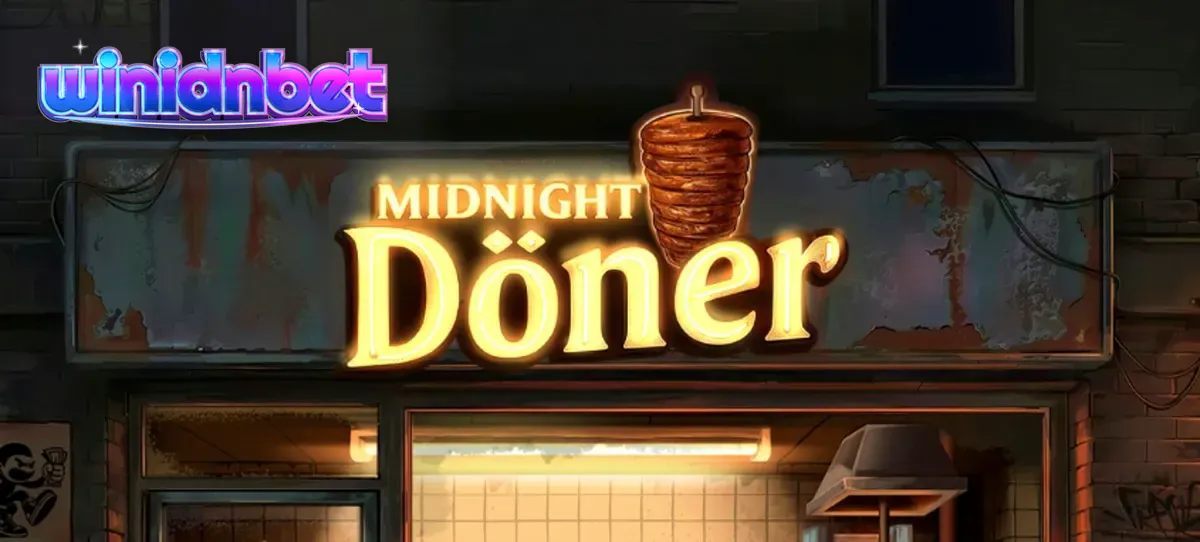 Tampilan visual slot Midnight Doner dengan tema kedai makanan malam hari